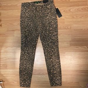 NWT BLUE REVIVAL Leopard skinny jeans size 28